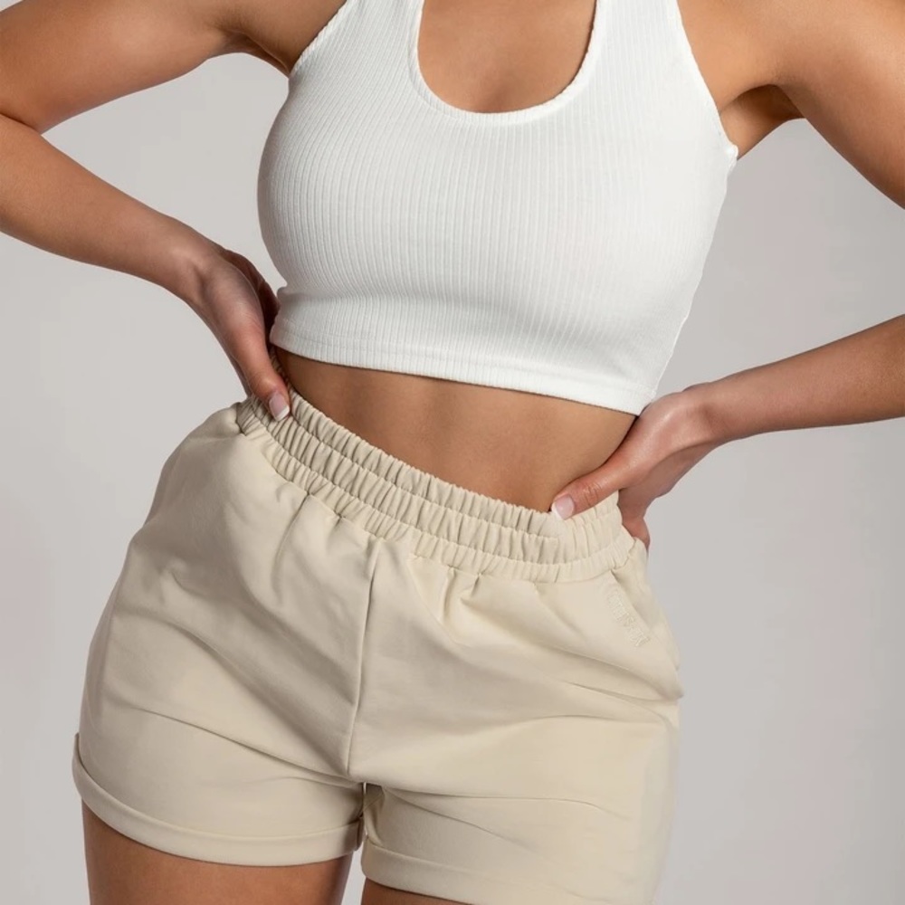 Meshki pink and tan shorts pair